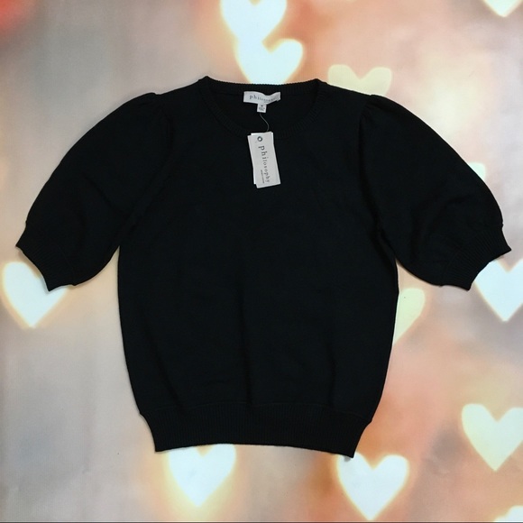 Philosophy Sweaters - Philosophy | Black Short Sleeve Sweater | M